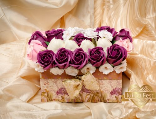 Cufar cu flori de sapun – trandafir, lalele, floare de cires